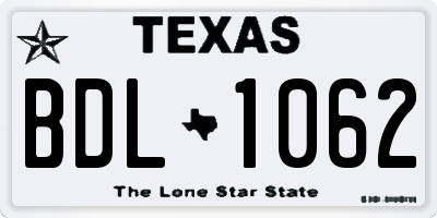 TX license plate BDL1062
