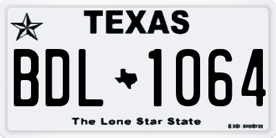 TX license plate BDL1064
