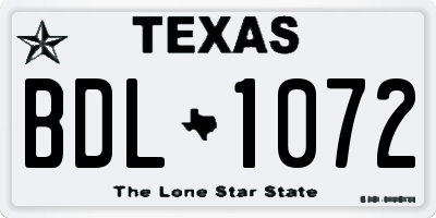TX license plate BDL1072