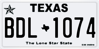 TX license plate BDL1074