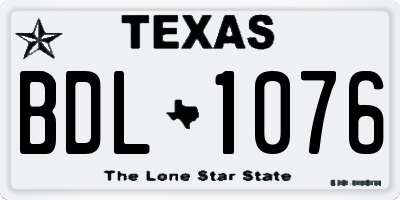 TX license plate BDL1076