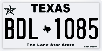 TX license plate BDL1085