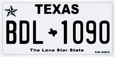 TX license plate BDL1090