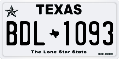 TX license plate BDL1093