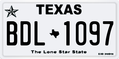 TX license plate BDL1097