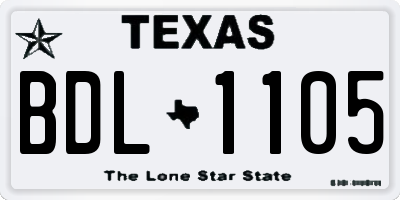 TX license plate BDL1105
