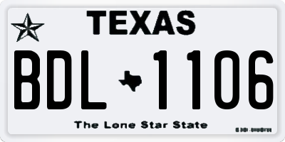TX license plate BDL1106