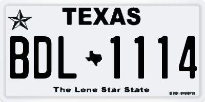 TX license plate BDL1114