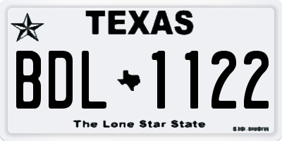 TX license plate BDL1122