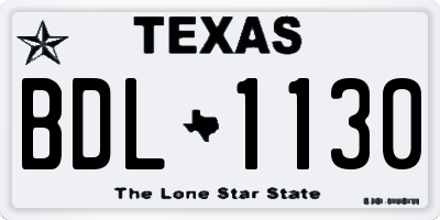 TX license plate BDL1130