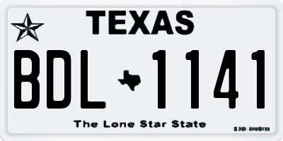 TX license plate BDL1141