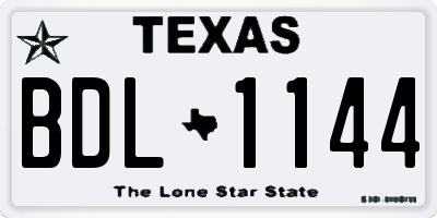 TX license plate BDL1144