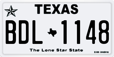 TX license plate BDL1148