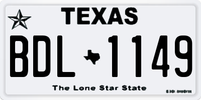 TX license plate BDL1149