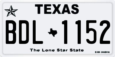 TX license plate BDL1152