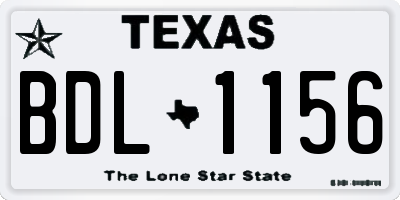 TX license plate BDL1156