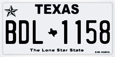 TX license plate BDL1158