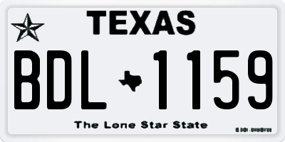 TX license plate BDL1159