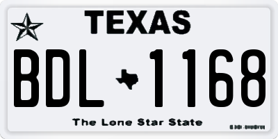 TX license plate BDL1168