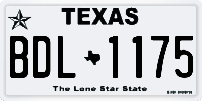 TX license plate BDL1175