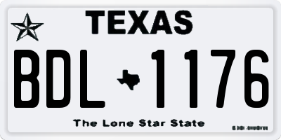 TX license plate BDL1176