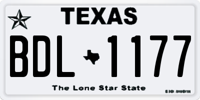 TX license plate BDL1177