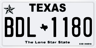 TX license plate BDL1180