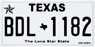 TX license plate BDL1182