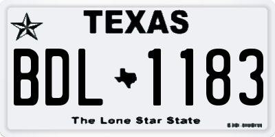 TX license plate BDL1183