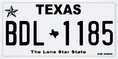 TX license plate BDL1185