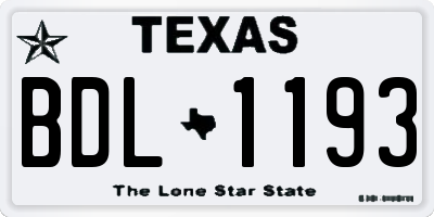 TX license plate BDL1193