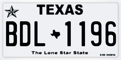 TX license plate BDL1196