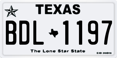 TX license plate BDL1197