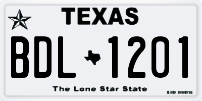 TX license plate BDL1201