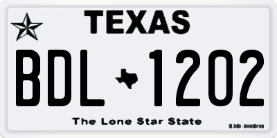 TX license plate BDL1202
