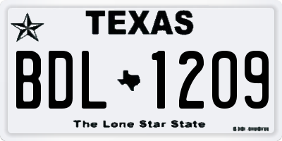 TX license plate BDL1209