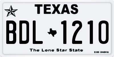TX license plate BDL1210