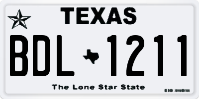 TX license plate BDL1211