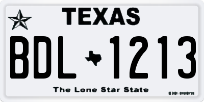 TX license plate BDL1213