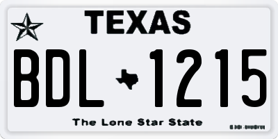 TX license plate BDL1215