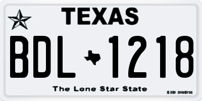 TX license plate BDL1218