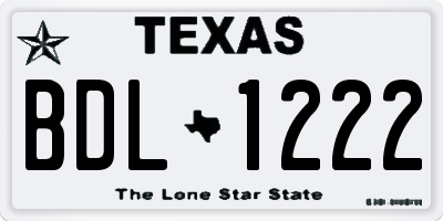 TX license plate BDL1222