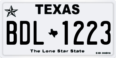 TX license plate BDL1223