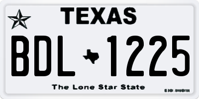 TX license plate BDL1225