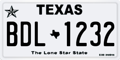 TX license plate BDL1232