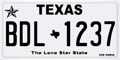 TX license plate BDL1237