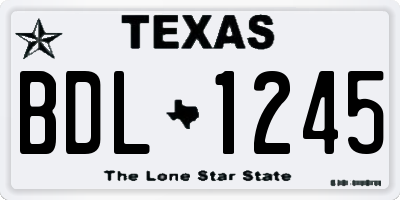 TX license plate BDL1245