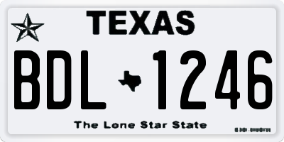 TX license plate BDL1246
