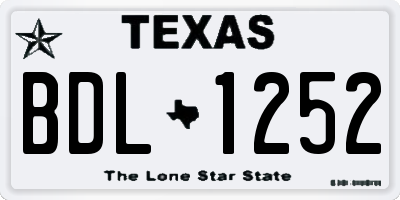 TX license plate BDL1252