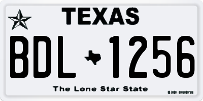 TX license plate BDL1256